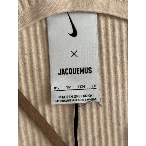 Jacquemus x Nike Beige Ribbed Knit Romper With Sheer Wrap Skirt Womens XS - Picture 8 of 10